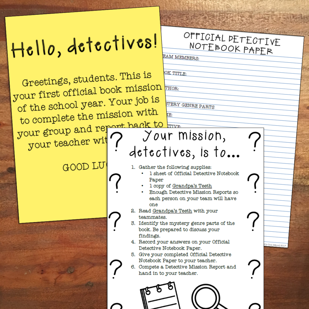 Mystery genre activity Detective Mission Introduction Letter