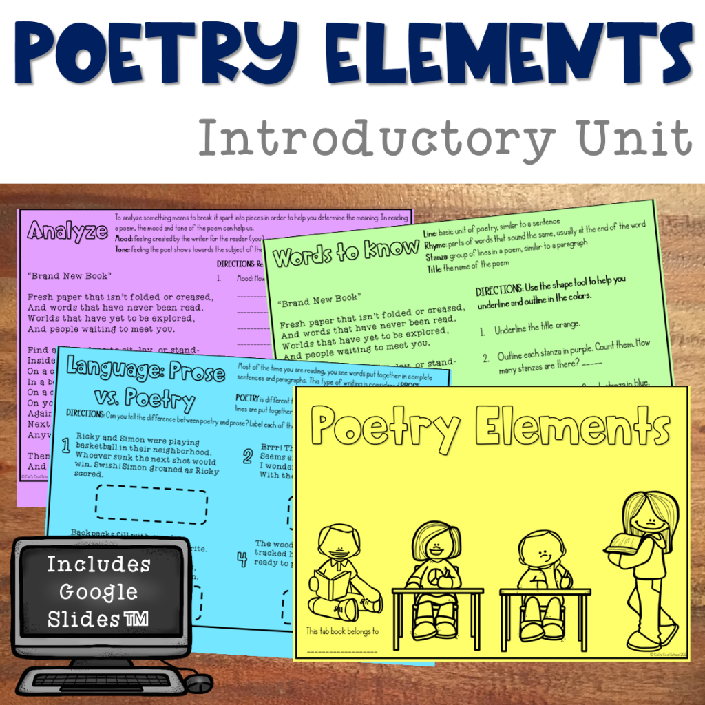 Poetry Elements Introduction print and digital resource