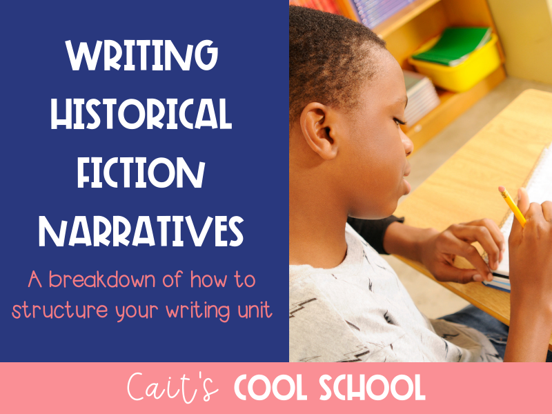 Writing Historical Fiction Narratives, boy writing in blank notebook